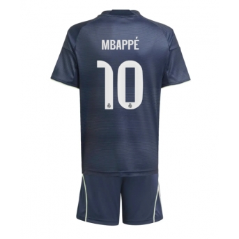 Billige Fotballdrakt Real Madrid Kylian Mbappe #10 Replika Bortedraktsett Barn 2025-26 Kortermet (med bukser)